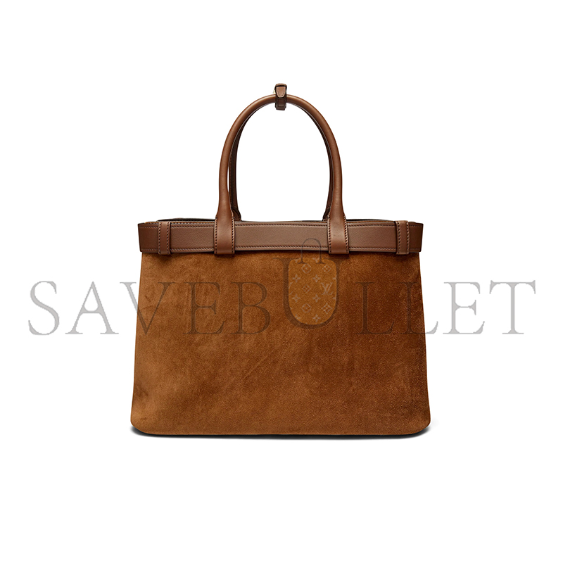 Pra*a large buckle Pra*a buckle suede bag with belt 1ba416 (38*27*14cm)